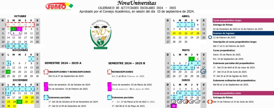 Calendario Escolar Ciclo 2024-2025